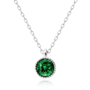 Lantisor argint cu pandantiv cu piatra verde DiAmanti Z2151NR_EM-DIA (Argint 925‰ 2,4 g.)